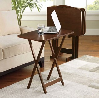 Lead photo for A Bargain Wood TV Tray Set