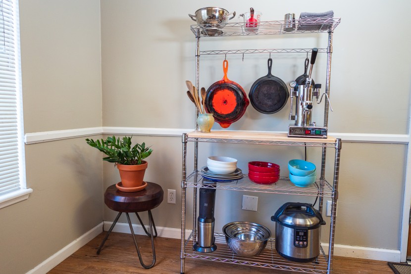 bakers rack - timeless aesthetic with a durable design.