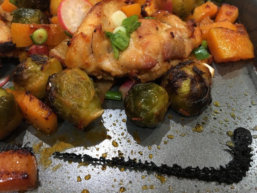 baking sheet - even burned marinades just come right off on the non-stick surface.