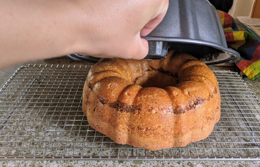 cake pan - one tap and out pops a perfectly formed coffee cake, and not one...