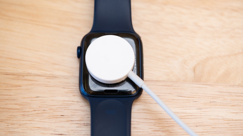 apple watch series 6 - the charger for this watch attaches securely and easily.