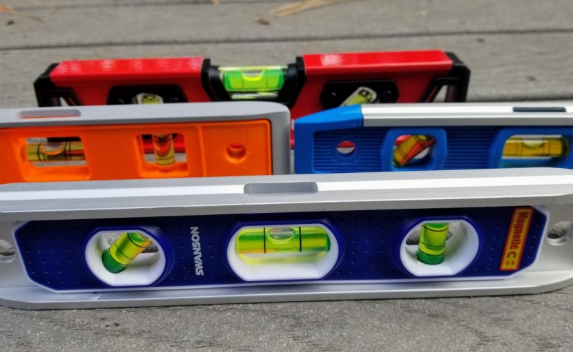 torpedo level - note the differences in fluid color and brightness.