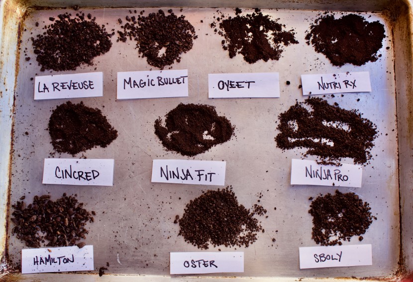 bullet blender - we blended the same quantity of coffee for 10 seconds in each...