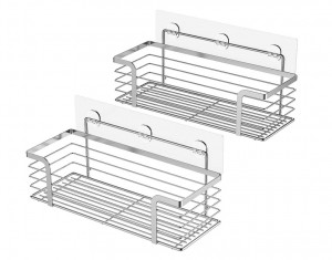  ODesign Adhesive Shower Caddy Basket Shelf with Hooks for  Shampoo Razor Soap Dish Holder Kitchen Bathroom Apartment Home Organizer No  Drilling Wall Mounted Stainless Steel Rustproof - 3 Pack : Home