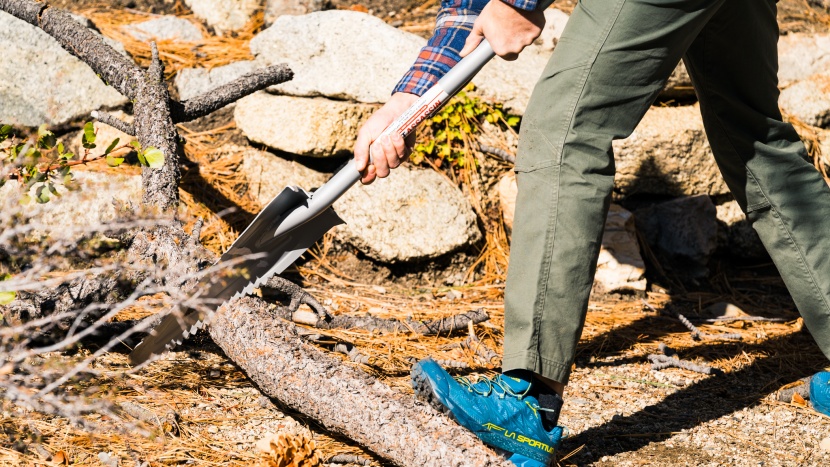 gardening shovel - the root assassin works fairly well as a saw.