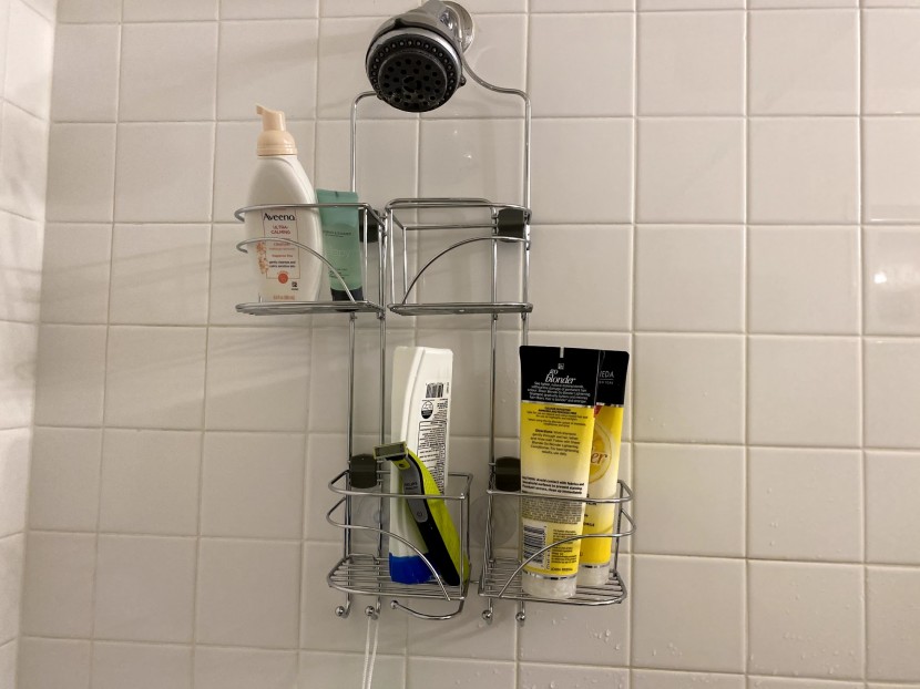 the shelves can also slide to different sides in order to balance it...