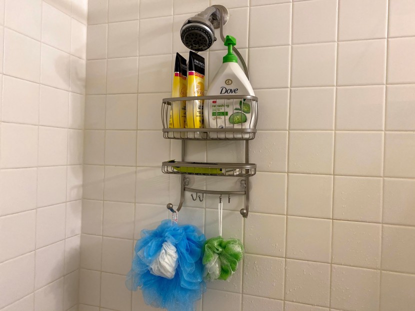 shower caddy - this caddy takes seconds to install and comes with enough hooks for...