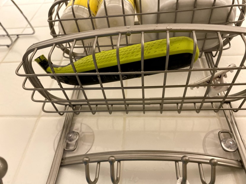 shower caddy - cross-hatched baskets are really helpful for keeping small and/or...
