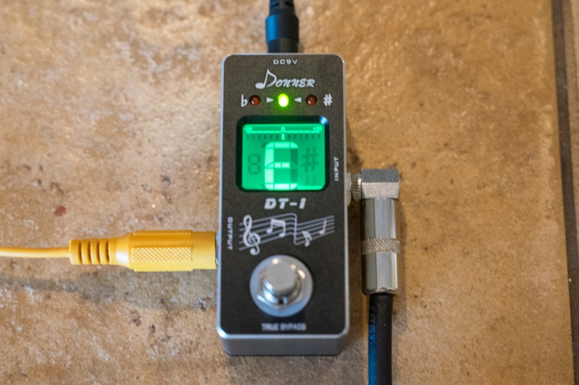 guitar tuner - this simple pedal is very compact, so it will keep you in tune...