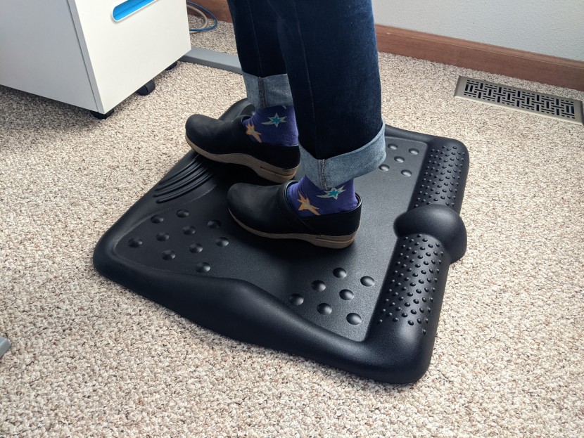standing desk mat - the clever productions anti-fatigue mat is an easy to store mat with...