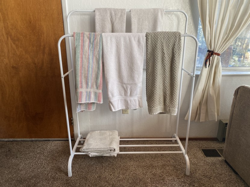 clothes rack - while the udear rack could hold a lot of garments, the two-tiered...