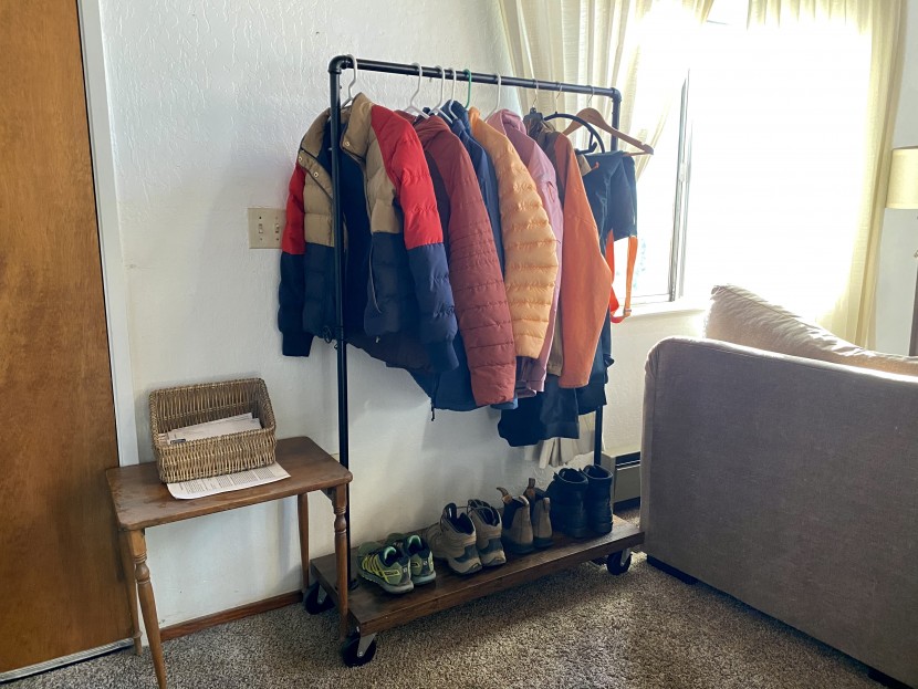 clothes rack - the vasagle rack shows off a simple, industrial look with an iron...