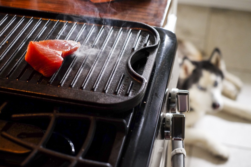 grill pan - the lodge pre-seasoned reversible griddle is beefy and can withstand...