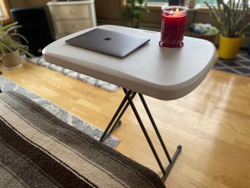 folding table - the lifetime adjustable folding laptop table features three...