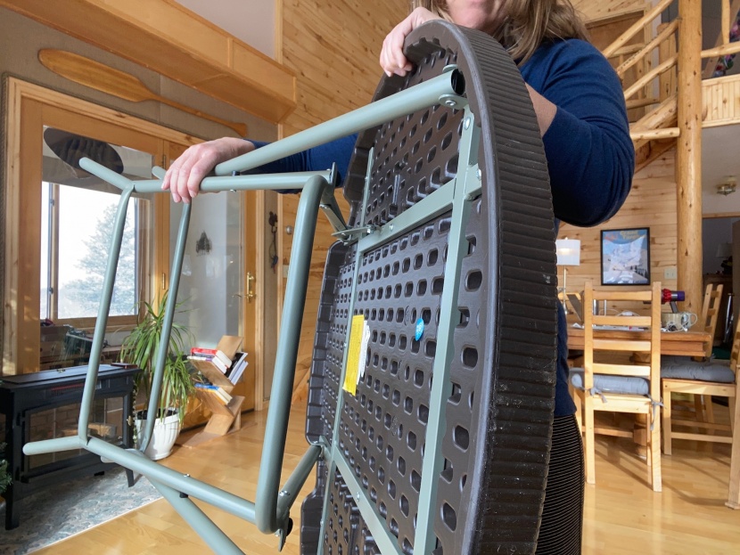 folding table - the flash furniture round rattan table simply requires you to...