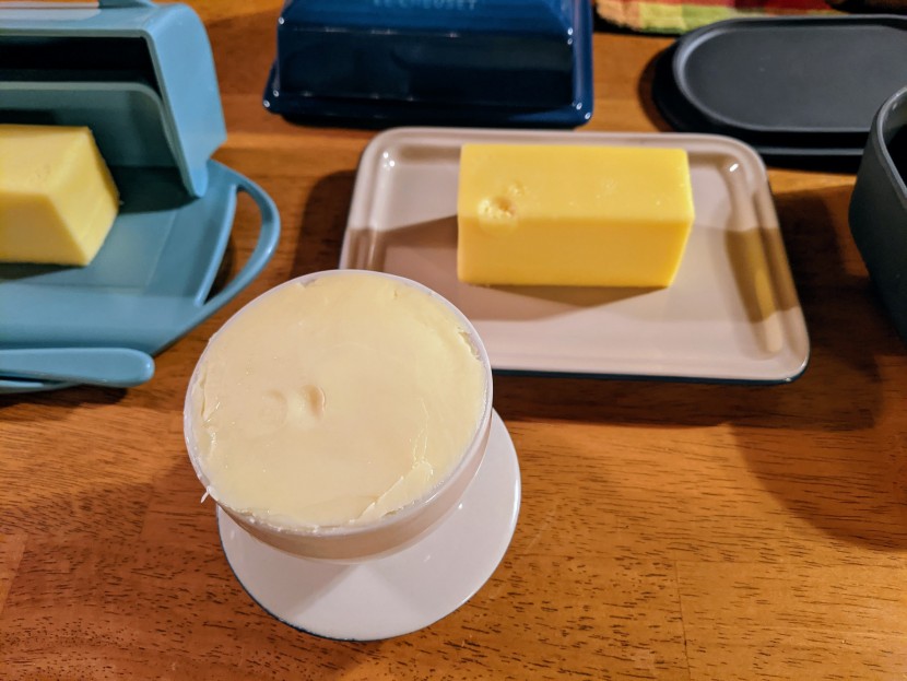 butter dish - after two weeks at room temperature, it is easy to see the...