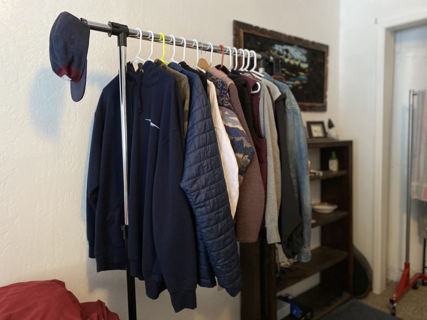 clothes rack - poles that extend beyond the main frame can be useful for hanging...