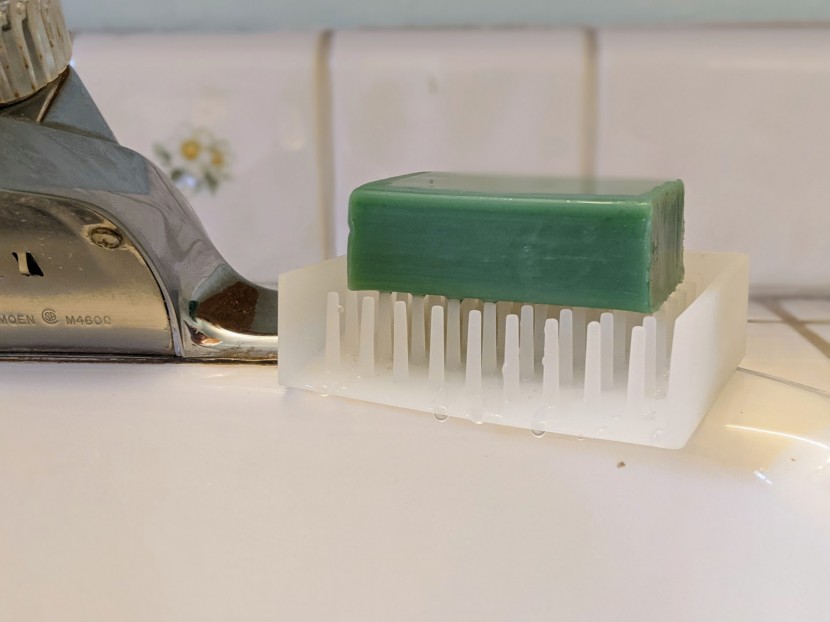 bathroom soap dish - the wide yamazaki can accommodate large bars of soap since there is...