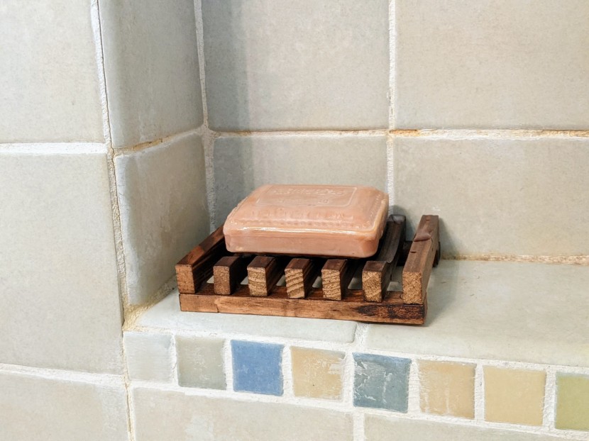 bathroom soap dish - a good option for the shower, the magift keeps soap from sliding...