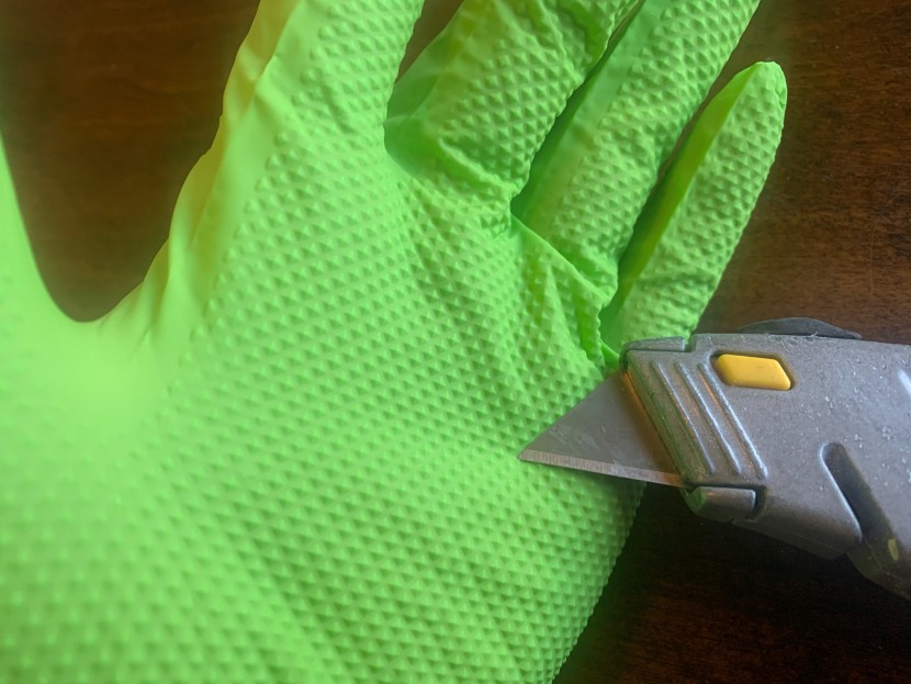 disposable gloves - the thick gloveswork gloves proved to be quite puncture resistant.