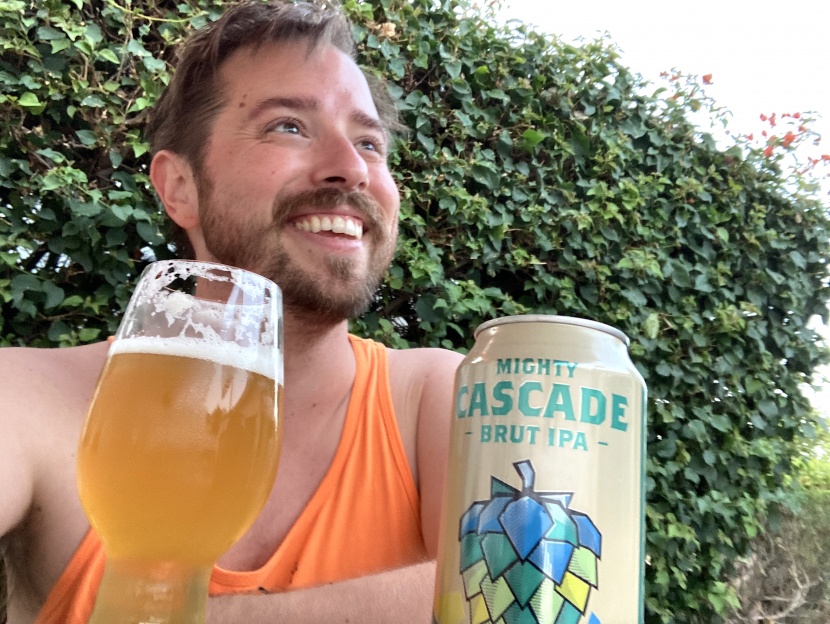 testing and assessing beer glasses from a sunny backyard patio in...