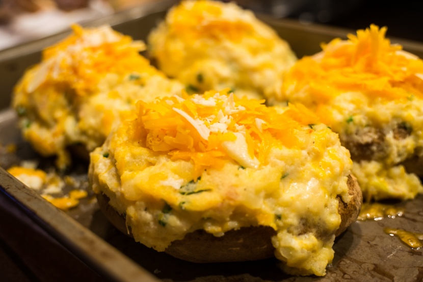 nothing beats super cheesy twice-baked potatoes.