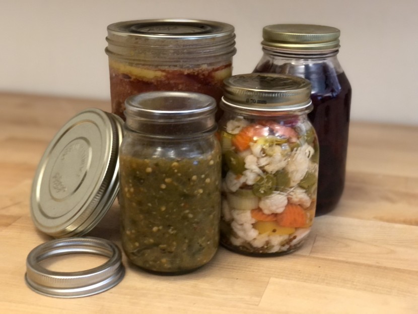 canning jars - there are several different types of lids to create a hermetic seal...