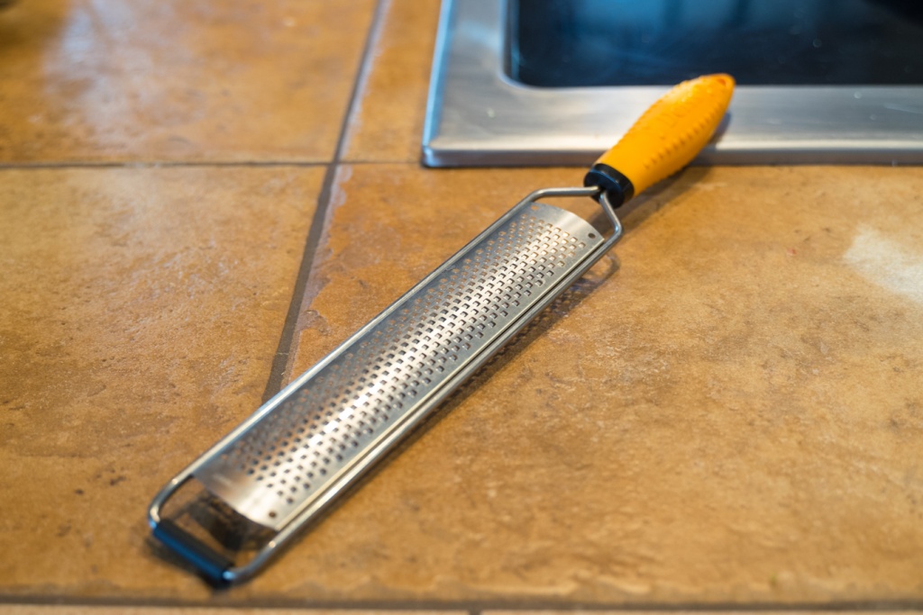 Zulay Kitchen Professional Stainless Steel Flat Handheld Cheese Grater  (Orange)
