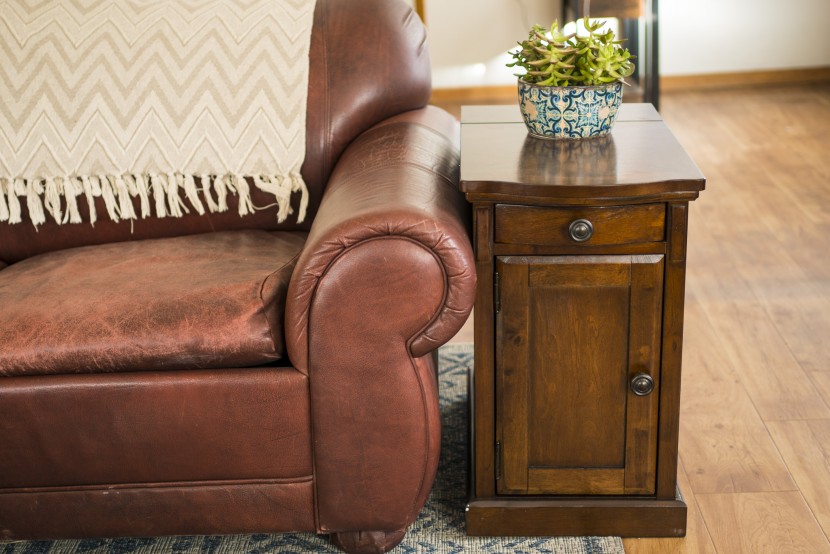 end table - this traditional looking end table has a few special hidden features.