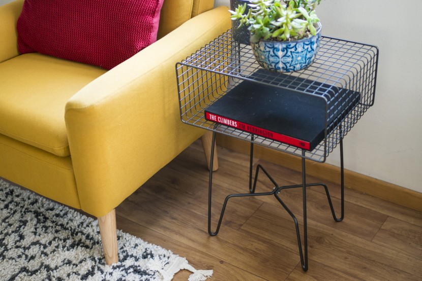 end table - the transparent, gridded design will feature anything you'd like to...