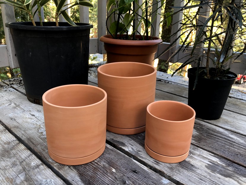 flower pot - the terracotta cylinders included in the d'vine set of planters are...