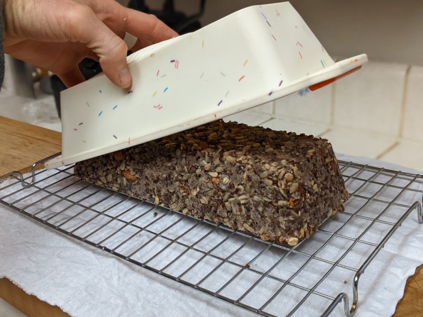 loaf pan - the silicone pans are reliably good at releasing their loaves.