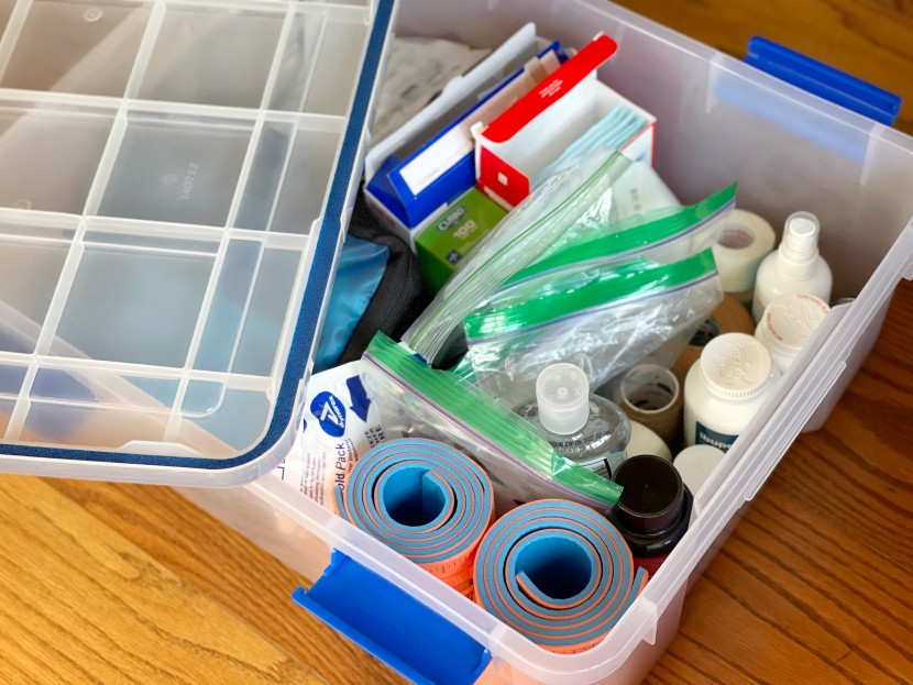 storage bins - organizing medical supplies in the sealed iris weathertight.