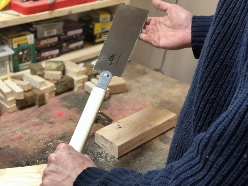 handsaw - finding a comfortable grip on the suizan is easy with its elongated...