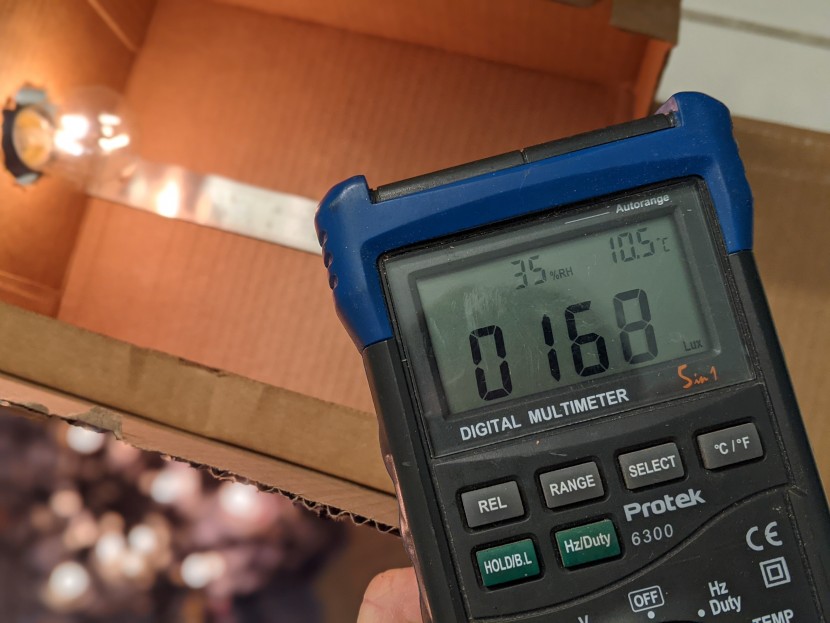 string lights - we measured the relative light output of an individual bulb on each...