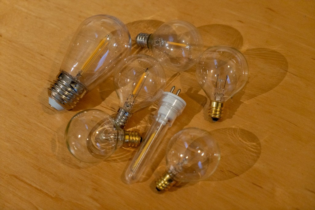 string lights - most models were standard bulb type with replacements already in the...