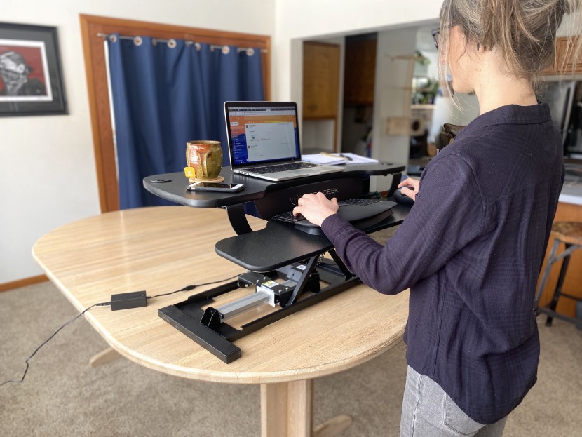 standing desk converter - ergonomically-speaking, the powerpro rose to the occasion with one...