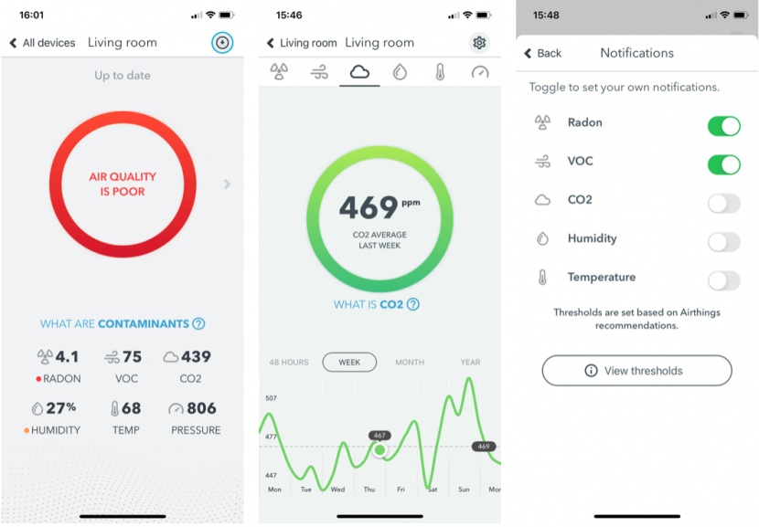 air quality meter - with the airthings 2930 wave plus&#039; app it&#039;s easy to check overall...