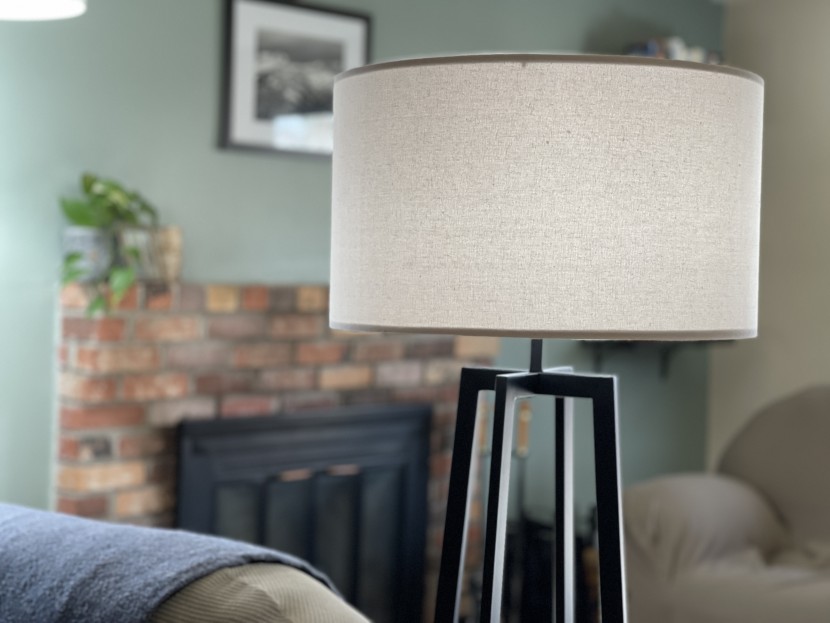 floor lamp - we love the stone &amp;amp; beam deco no matter what room we put it in.