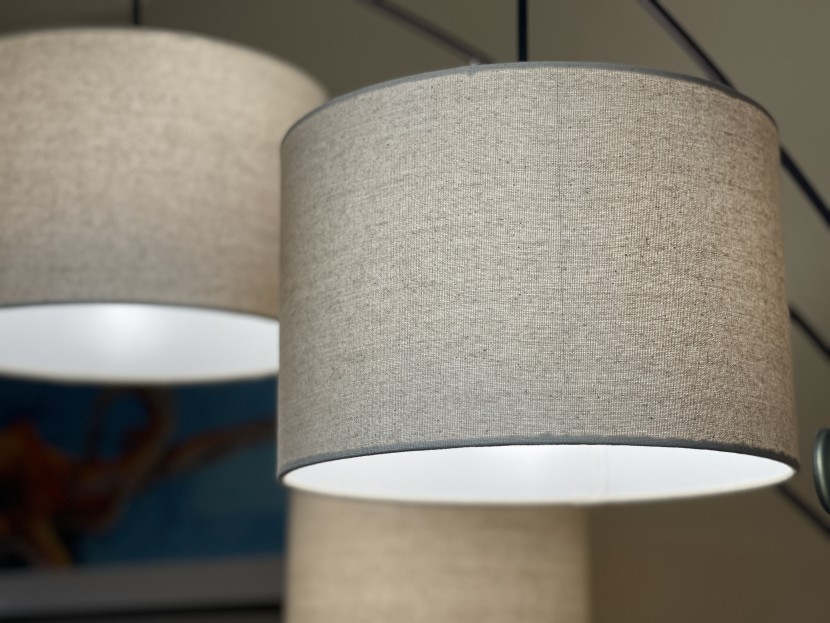 floor lamp - the trilage shades offer just a touch of tint to soften ambient...