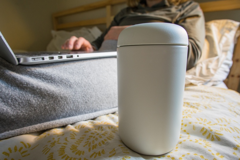 tumbler - there&#039;s nothing like a secure screw-on lid to protect your bedspread...