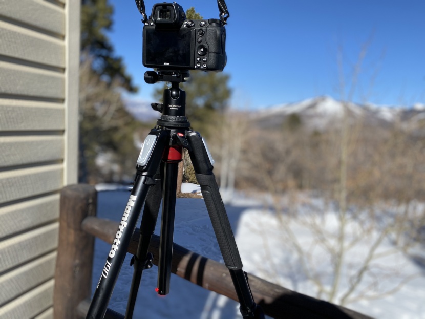 tripod - the manfrotto aluminum 4 section is a simple design with one...