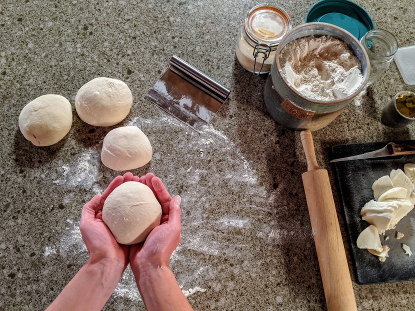 pizza oven - it all starts with the dough. we used a simple recipe throughout our...