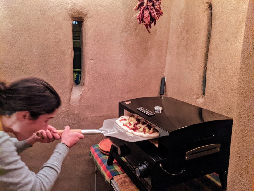 bakerstone original - launching a pizza is easier with the extra work surface of a...