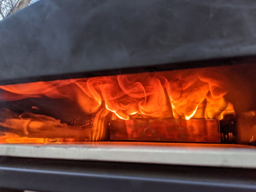 bertello outdoor - a rolling flame not only casts convective heat over the top of the...