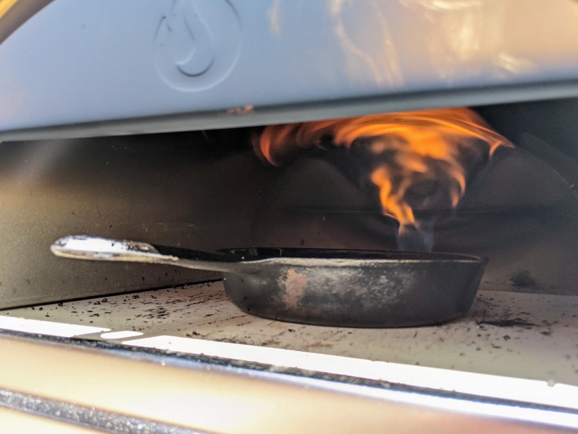 gozney roccbox - an injected propane flame first hits a baffle (the cross bar seen...