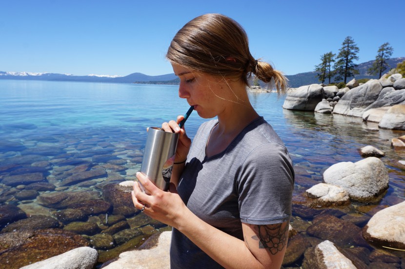 metal straw - the oxo straw set was a tester favorite to drink out of.