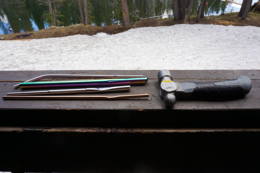 a few of the straws after the durability test.