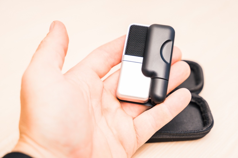 the ultra-portable go mic comes with a case and easily fits in a...