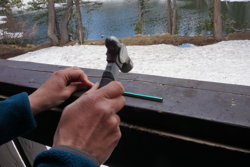 metal straw - we tested the durability of each straw by hitting it with a hammer.